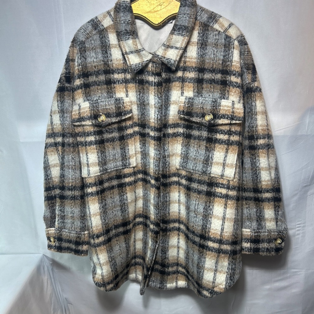 Good American Gray Wool-Blend Jacket